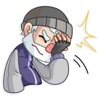 😖 Facepalm, Decepção, Irritação, Personagem, Sticker, Ilustração telegram sticker