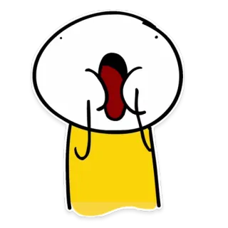 😮 Cartoon, Schock, Emotion, Überrascht, Illustration, Figur whatsapp sticker