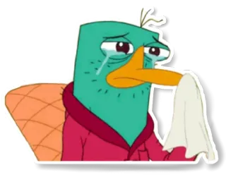 😥 Perry the Platypus Phineas and Ferb perry, platypus, crying, sad, cartoon, disney whatsapp sticker