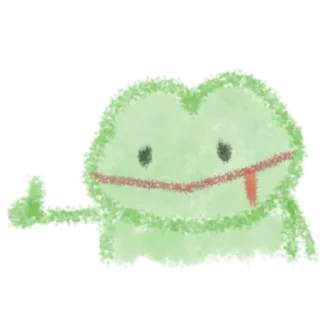 👍 rã, desenho animado, verde, animal, desenho, fofo telegram sticker