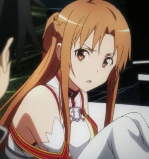 😒 Asuna Yuuki Sword Art Online Anime, Manga, Asuna, Sword Art Online, Postać telegram sticker