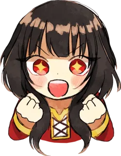 🤩 Megumin Konosuba Аниме, Мегумин, Коносуба, Милый, Чиби, Фанатское telegram sticker