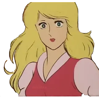 😳 hoạt hình, tóc vàng, phim hoạt hình, phụ nữ, chân dung telegram sticker