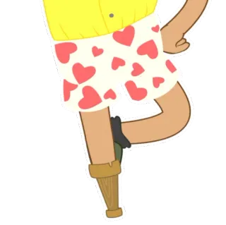 👖 Cartoon, Holzbein, Herzshorts whatsapp sticker