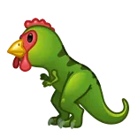 🐓 dinosaurus, ayam, hibrida, hewan, fantasi, kartun whatsapp sticker