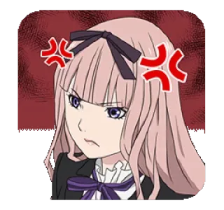 😡 Chika Fujiwara Kaguya-sama: Love Is War アニメ, チカ, 怒り, 藤原, 表情, イライラ telegram sticker