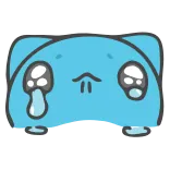 😭 lucu, sedih, kartun, biru, karakter, menangis, kawaii telegram sticker