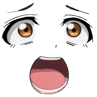 😚 Anime, Visage, Choc, Surprise, Dessin animé, Meme telegram sticker