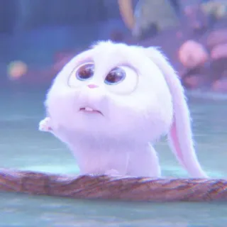 🐰 Snowball The Secret Life of Pets bunny, rabbit, cute, white, cartoon, animal whatsapp sticker