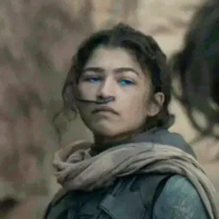 😐 Chani Dune Chani, Dune, Zendaya, science fiction, movie, desert telegram sticker