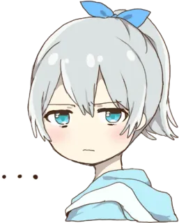 😐 ... Аниме, Манга, Мультфильм, Наклейка, Девушка, Милый telegram sticker