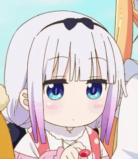 🍥 Kanna Kamui Miss Kobayashi's Dragon Maid Kanna Kamui, Miss Kobayashi's Dragon Maid, Anime, Cartoon, süß, Drache, Fanart whatsapp sticker