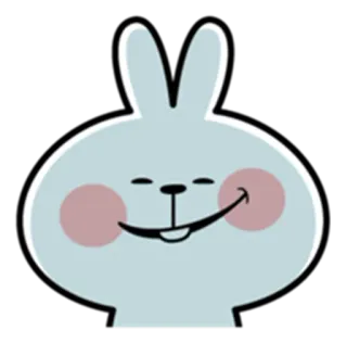 😏 кролик, милый, мультяшный, животное, улыбающийся, счастливый, каваи telegram sticker