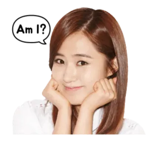 ☺️ Am I? pergunta, mulher, fofo, expressão, balão de pensamento whatsapp sticker