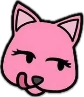 😋 pink, cat, animal, cartoon, cute, kawaii, sticker, design telegram sticker