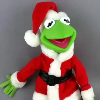 🤶 Kermit 커밋, 크리스마스, 산타클로스, 머펫, 휴일, 개구리 telegram sticker