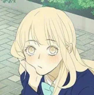 🌟 Anime, Mädchen, Blond, Cartoon, Porträt, Frau whatsapp sticker