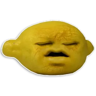 💩 frutta, limone, divertente, faccia, giallo, cibo telegram sticker