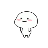 🙂 mono, dibujos animados, mancha, blanco, simple, adorable telegram sticker