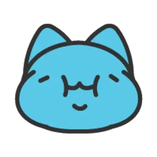 🐮 猫, 漫画, 動物, 青, かわいい, カワイイ, ステッカー telegram sticker