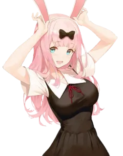 😃 Chika Fujiwara Kaguya-sama: Love Is War 动漫, 女孩, 兔耳, 藤原千花, 辉夜大小姐想让我告白, 可爱, 卡哇伊 telegram sticker