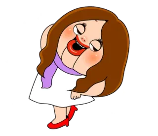 💋 kreskówka, kobieta, postać, naklejka telegram sticker