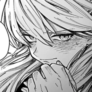 🎧 Anime, Manga, Personnage, Monochrome, Illustration telegram sticker