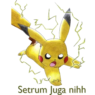 😠 Pikachu Pokemon Setrum Juga nihh pikachu, pokemon, anime, desenho animado, relâmpago, elétrico, jogos, fofo whatsapp sticker
