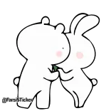 💋 @tarotsticker animal, fofo, coelho, urso, carinhoso, casal, adesivo telegram sticker