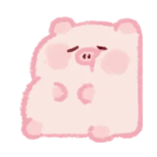 🎵 돼지, 귀여운, 동물, 분홍색, 스티커, 만화 telegram sticker
