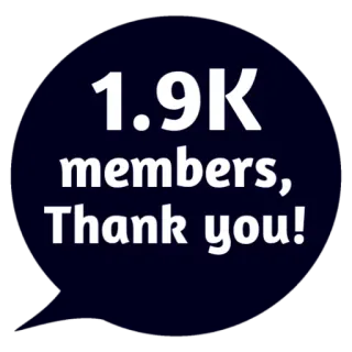 ❤ 1.9K members, Thank you! danke, follower, feier, mitglieder, community whatsapp sticker