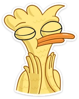 😊 dibujos animados, pájaro, pato, divertido, amarillo whatsapp sticker