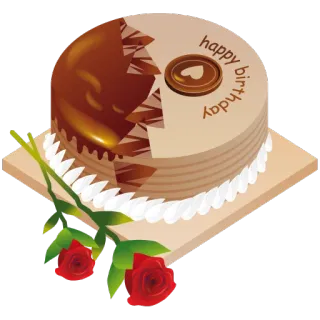 🎂 happy birthday Kuchen, Geburtstag, Rosen, Feier, Dessert, Süß telegram sticker