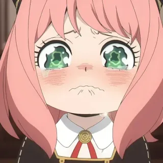 🥜 Anya Forger Spy x Family anime, crying, sad, Anya Forger, Spy x Family, cartoon whatsapp sticker