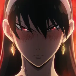 😡 Yor Forger Spy x Family Anime, Spy x Family, Yor Forger, Charakter, Cartoon, Wütend, Rote Augen whatsapp sticker