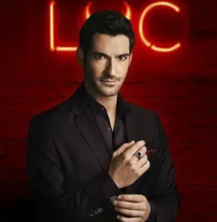 😈 Lucifer LUC Lucifer, Tom Ellis, TV show, demon, Lucifer Morningstar telegram sticker
