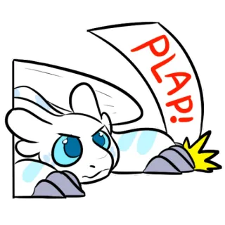 👏 PLAP! animal, dessin animé, mignon, blanc, effet sonore telegram sticker