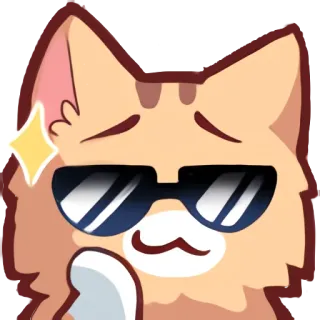 😎 แมว, แว่นกันแดด, เท่, สัตว์, น่ารัก telegram sticker