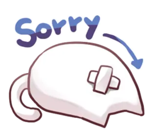 🙇 Sorry gato, lo siento, triste, lindo, animal whatsapp sticker