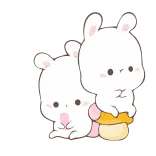 🥺 토끼, 귀여운, 동물, 만화, 토끼, 카와이 telegram sticker