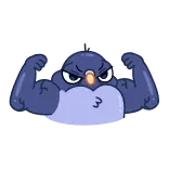 💪 怒り, 鳥, 筋肉, 強い, 漫画 telegram sticker