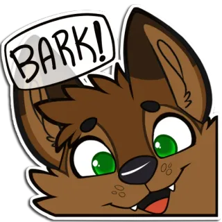 👀 BARK! dog, canine, furry, bark, puppy, cartoon, sticker telegram sticker
