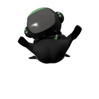 🪲 robot, hitam, hijau, futuristik, seni digital telegram sticker