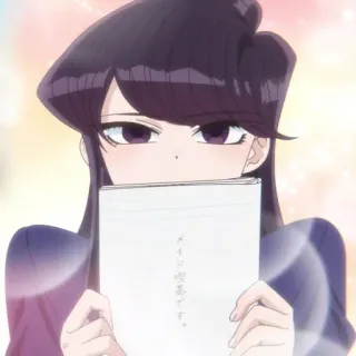 ☁️ Komi Shouko Komi Can't Communicate メイド希望です anime, garota, Komi Can't Communicate, Komi Shouko, tímida, fofa telegram sticker