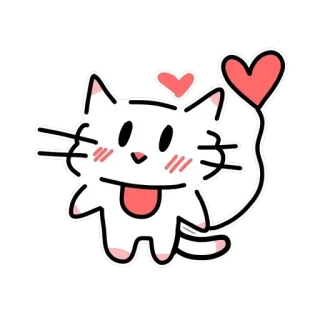 💘 gatto, animale, cuore, carino, cartone animato, adesivo telegram sticker