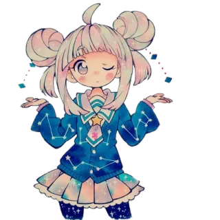 🤷‍♀ アニメ, カートゥーン, かわいい, 可愛い, 女の子, 星, 占星術 telegram sticker