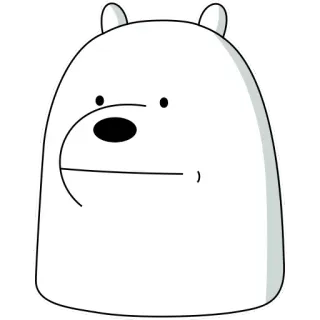 😐 Ice Bear We Bare Bears desenho animado, urso, animal, branco, minimalista, personagem telegram sticker