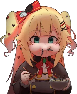 ❣️ อนิเมะ, การ์ตูน, กิน, คาวาอิ, น่ารัก telegram sticker