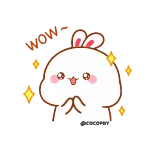 🤩 fofo, coelho, kawaii, brilhos, coelho telegram sticker
