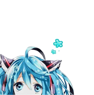 ❓ Hatsune Miku anime, manga, vocaloid, girl, kawaii, Hatsune Miku telegram sticker